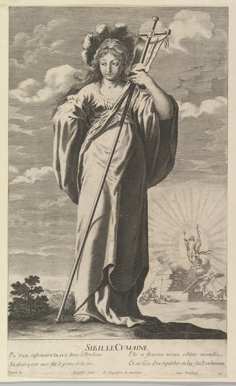 Sybilla z Kume, ca. 1635. Twórcy: Gilles Rousselet, Abraham Bosse. autorstwa Gilles Rousselet and Abraham Bosse