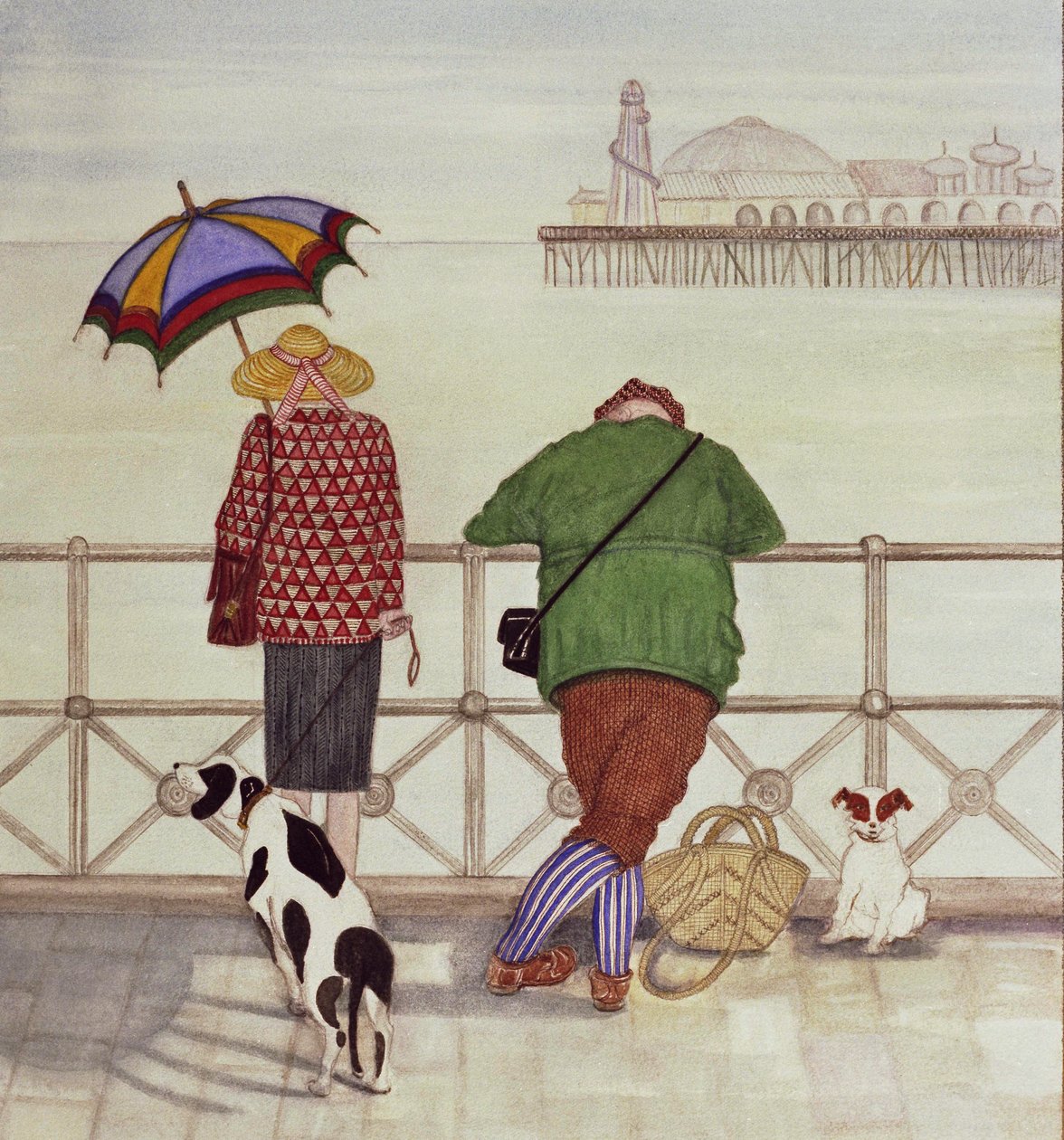 Brighton Pier, 1986 (akwarela na papierze) autorstwa Gillian Lawson