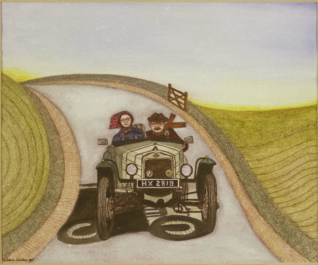 Samochód, 1985 (akwarela na papierze) autorstwa Gillian Lawson