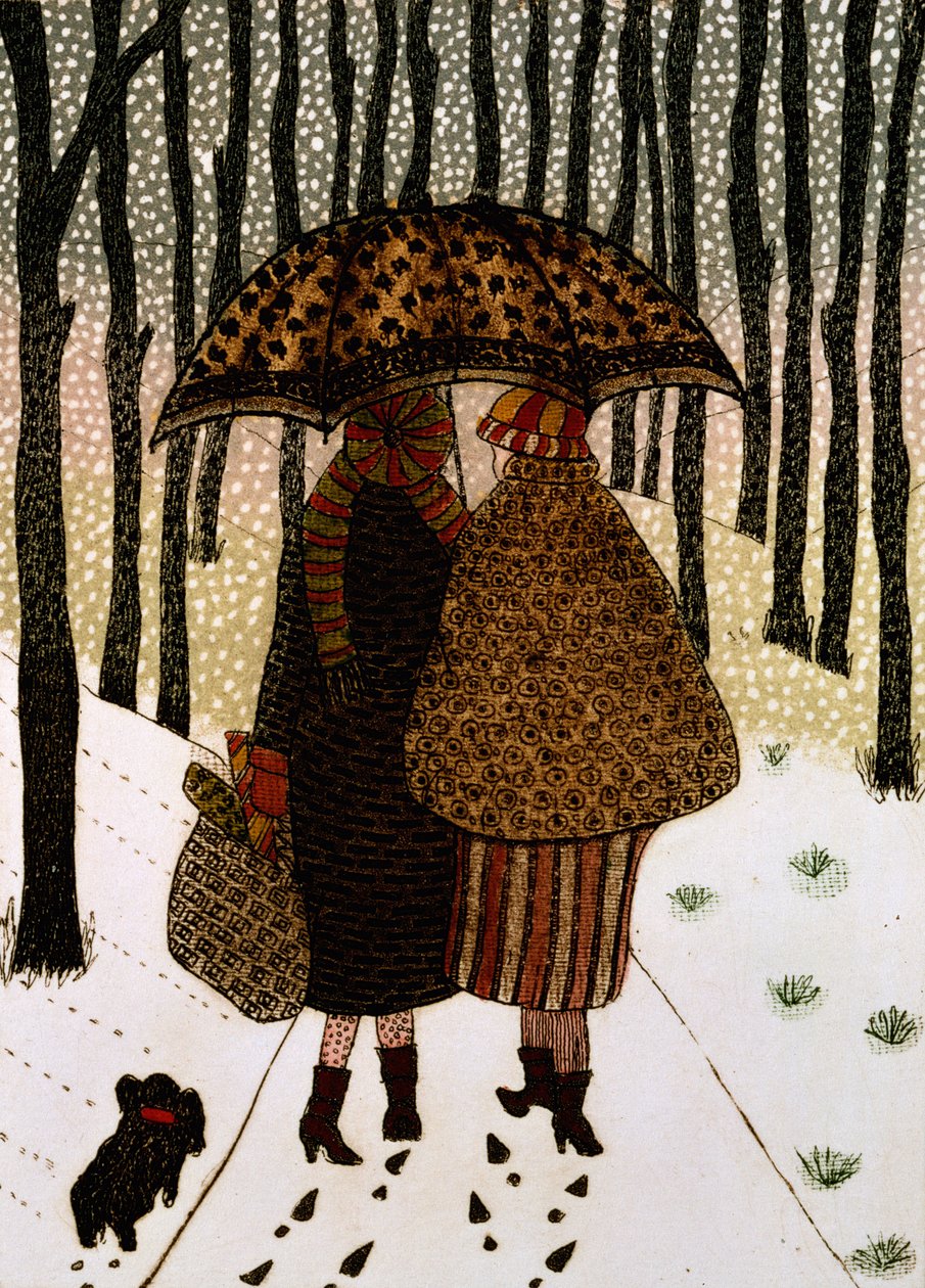 Płatki śniegu (druk) autorstwa Gillian Lawson