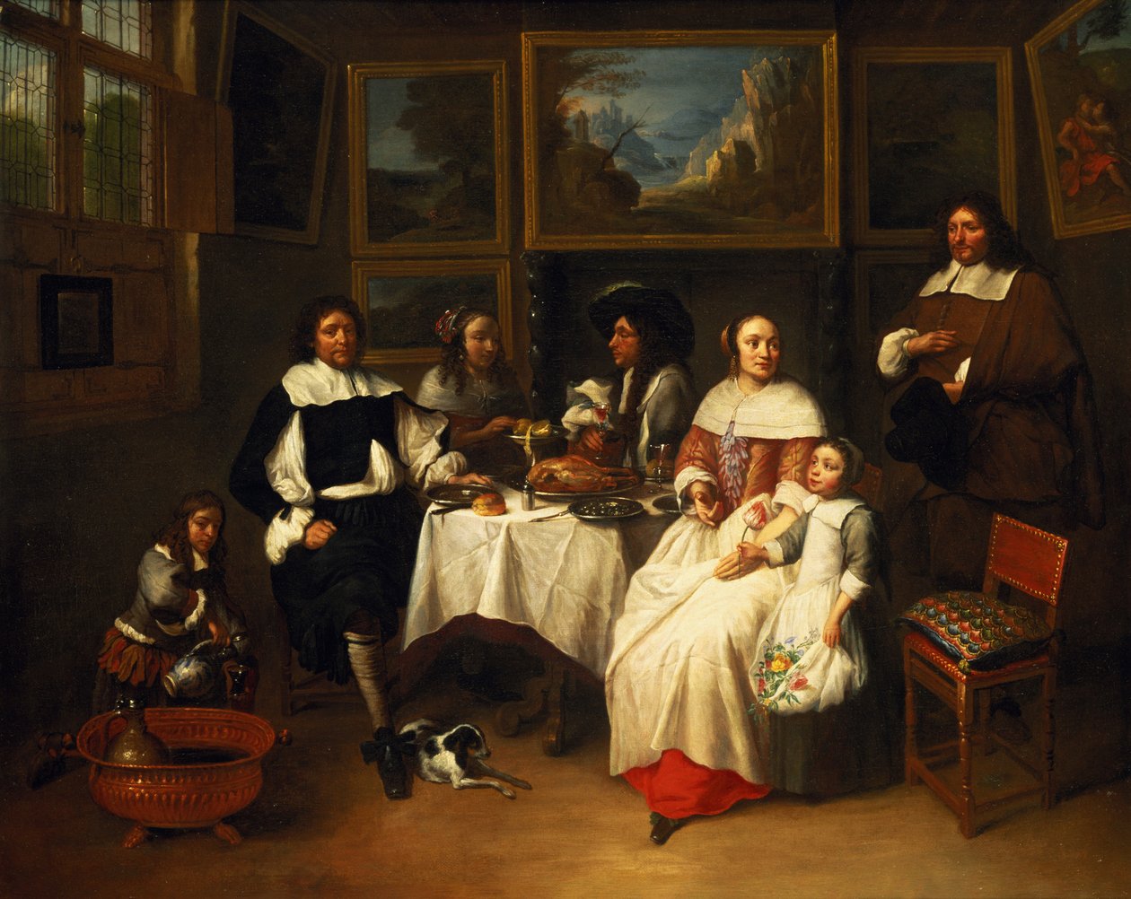 Flamandzka rodzina na kolacji autorstwa Gillis van Tilborgh the younger