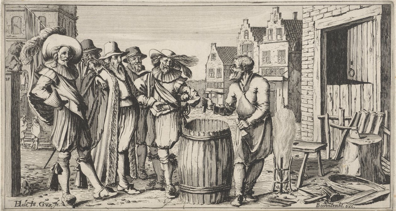 Cooper przed swoim warsztatem autorstwa Gillis van Scheyndel (I)