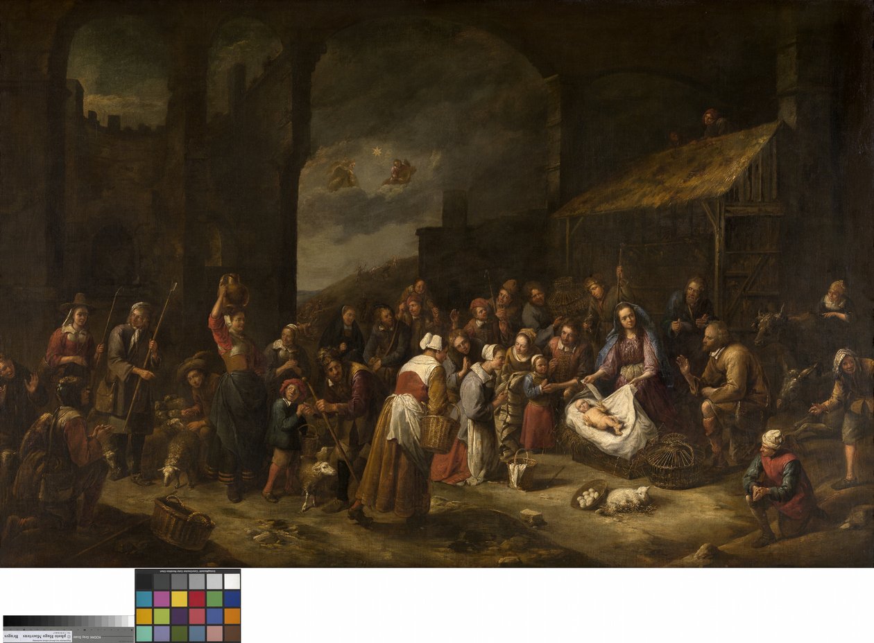 Pokłon pasterzy (olej na płótnie) autorstwa Gillis van Tilborgh