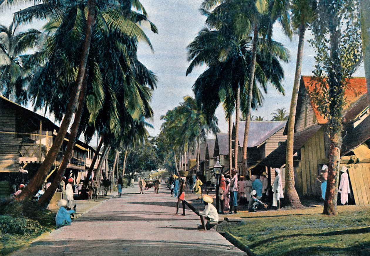 Ulica w Port Blair, Wyspy Andaman i Nicobar, Ocean Indyjski, ok. 1890 r. autorstwa Gillot