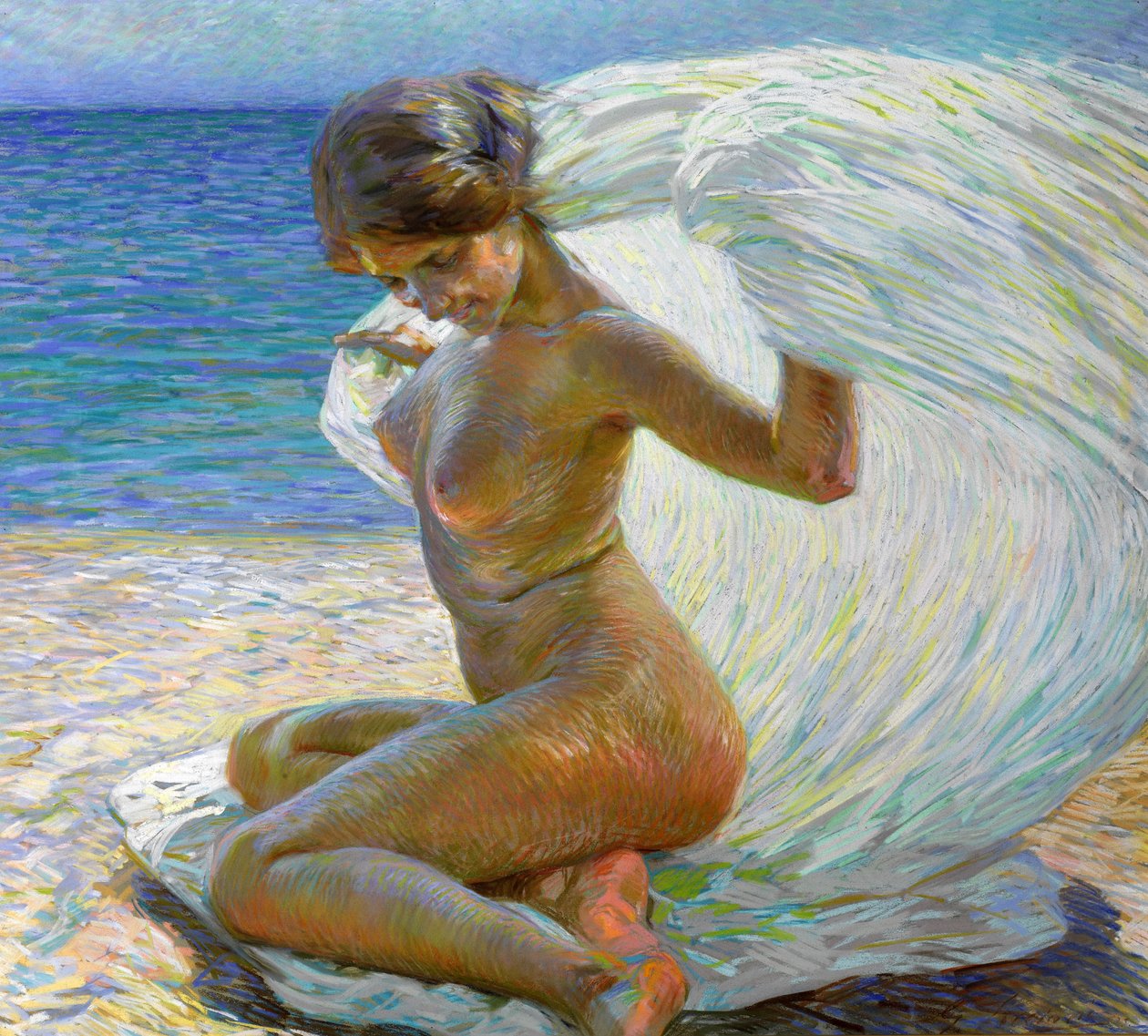 Nago na plaży. autorstwa Gino Piccioni