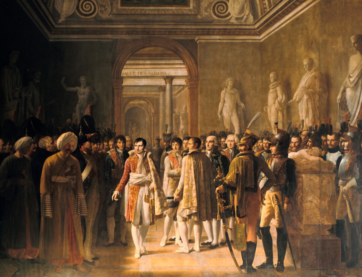 Napoleon przyjmujący w Luwrze posłów wojska..., 8 XII 1804, 1808 autorstwa Gioacchino Giuseppe Serangeli