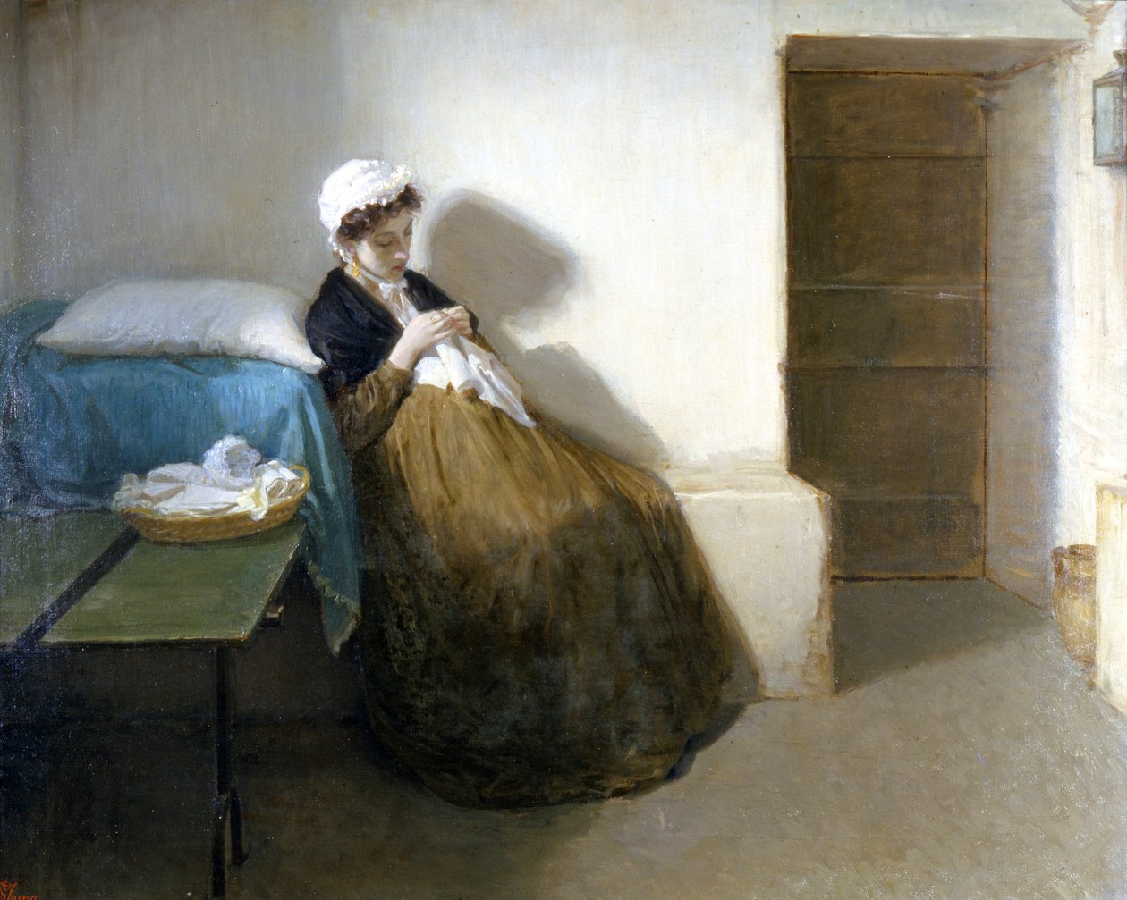 Republika Neapolitańska 1799 (Republika Partenopska): „” Luisa Sanfelice w więzieniu ”” Obraz Gioacchino Toma (1836-1893) 1874 Wymiary 63 x 79 cm, Muzeum Capodimonte autorstwa Gioacchino Toma