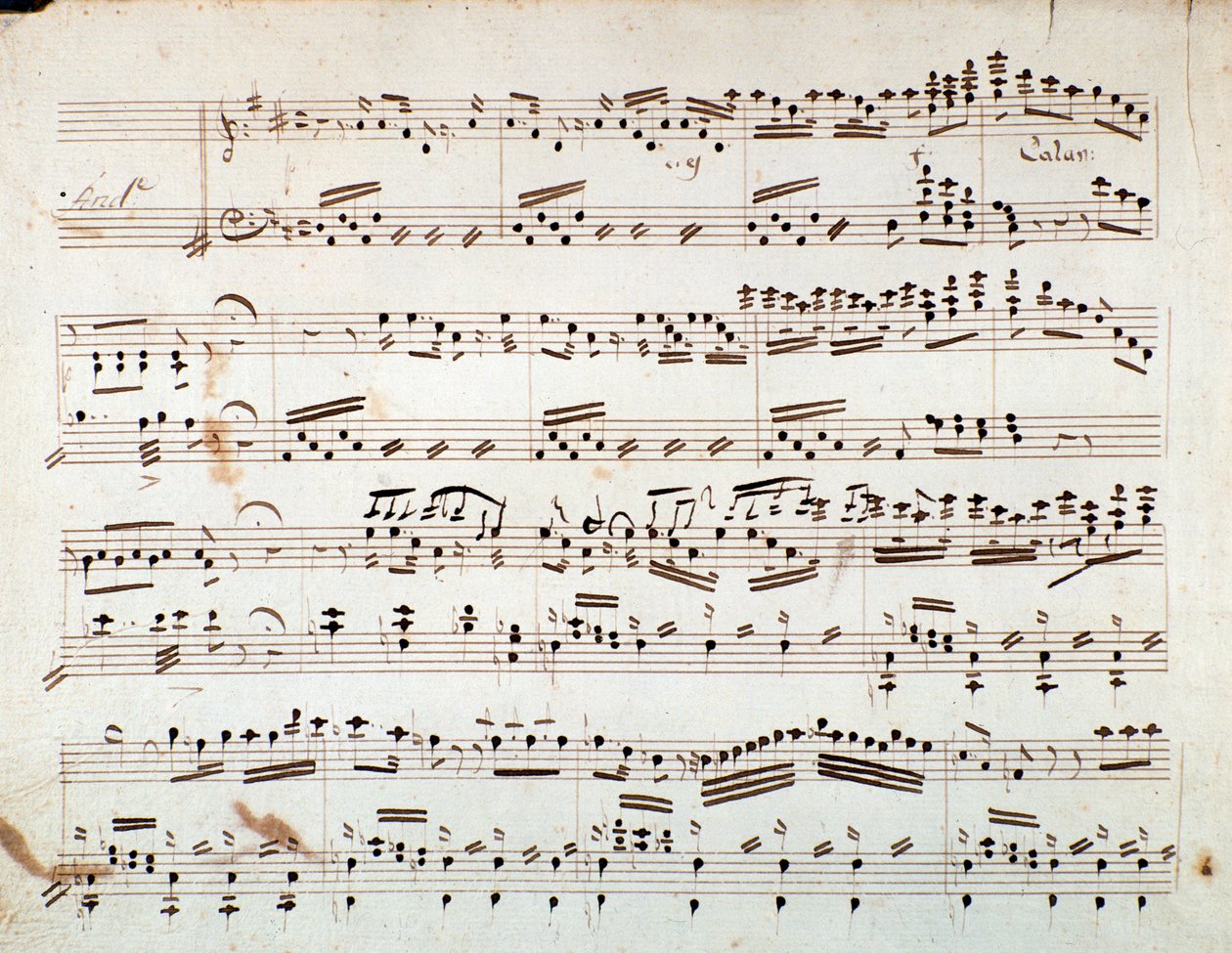 Pierwsza strona nut do symfonii zredukowanej na fortepian Otella, opera Gioacchino Rossiniego autorstwa Gioachino Rossini