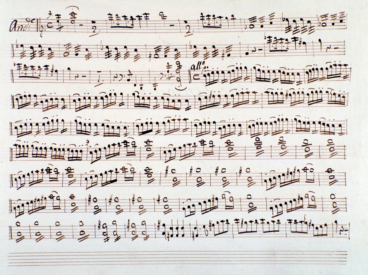 Strona muzyki skrzypcowej do symfonii Gioacchino Rossiniego autorstwa Gioachino Rossini