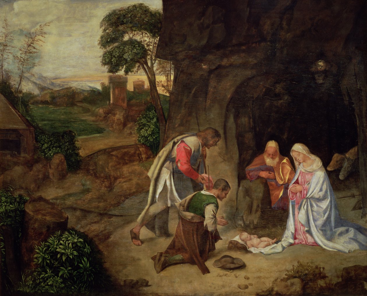Adoracja pasterzy, 1510 (panel) autorstwa Giorgio Giorgione