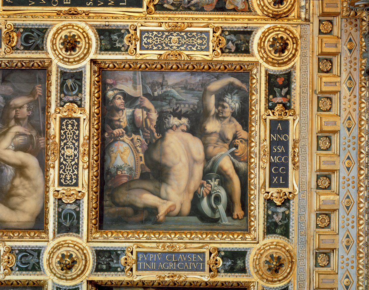 Alegoria regionu Casentino ze stropu Salone dei Cinquecento, 1565 (panel) autorstwa Giorgio Vasari