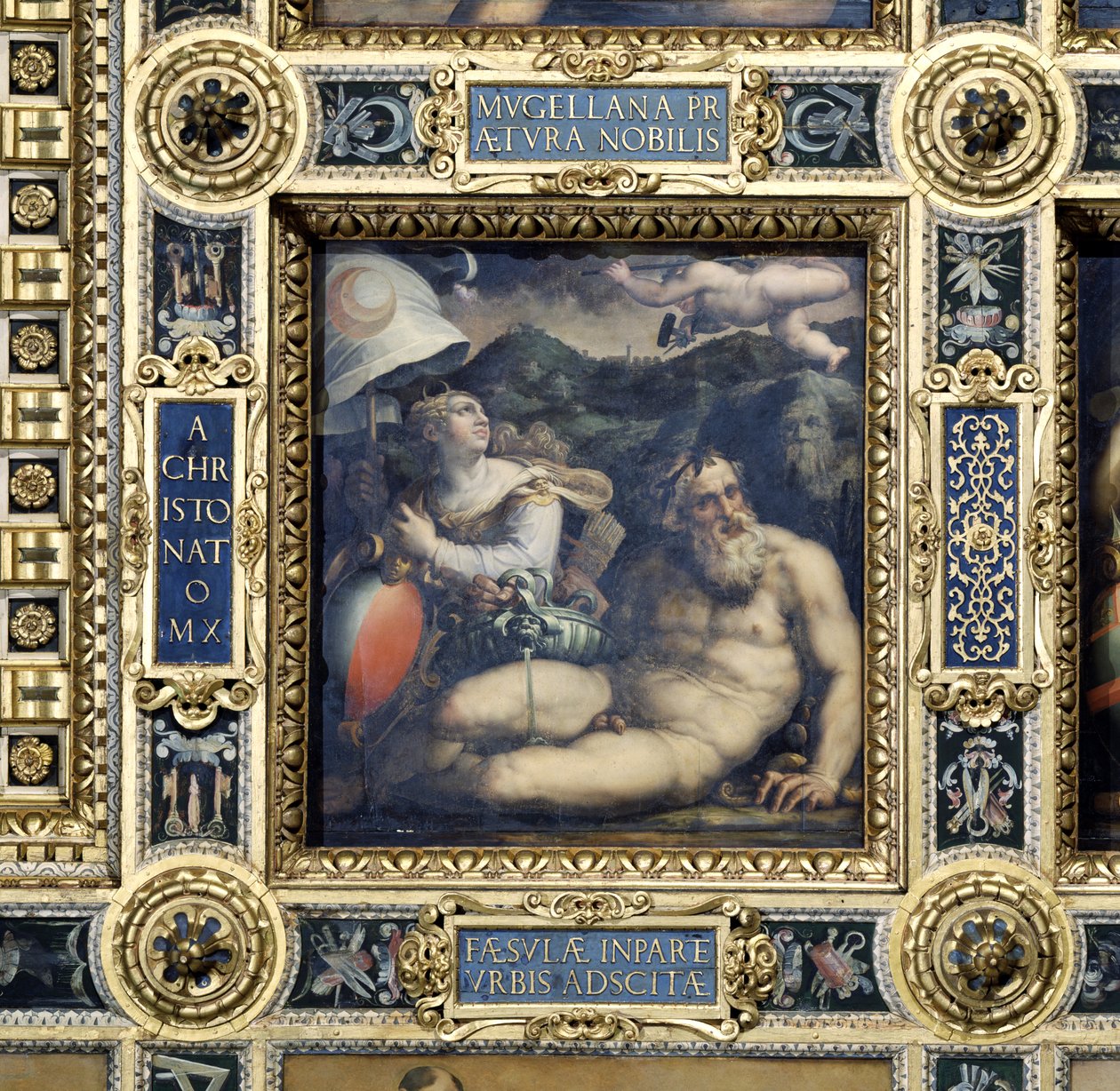 Alegoria miasta Fiesole ze stropu Salone dei Cinquecento, 1565 (panel) autorstwa Giorgio Vasari