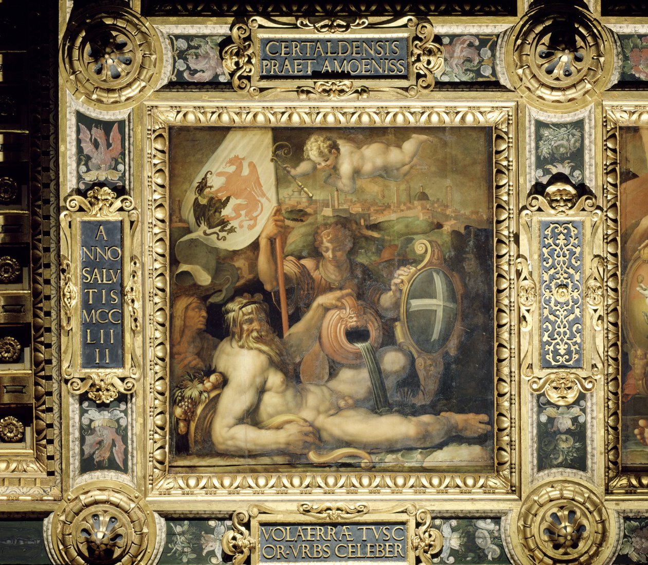 Alegoria miasta Volterra z sufitu Salone dei Cinquecento, 1565 (panel) autorstwa Giorgio Vasari