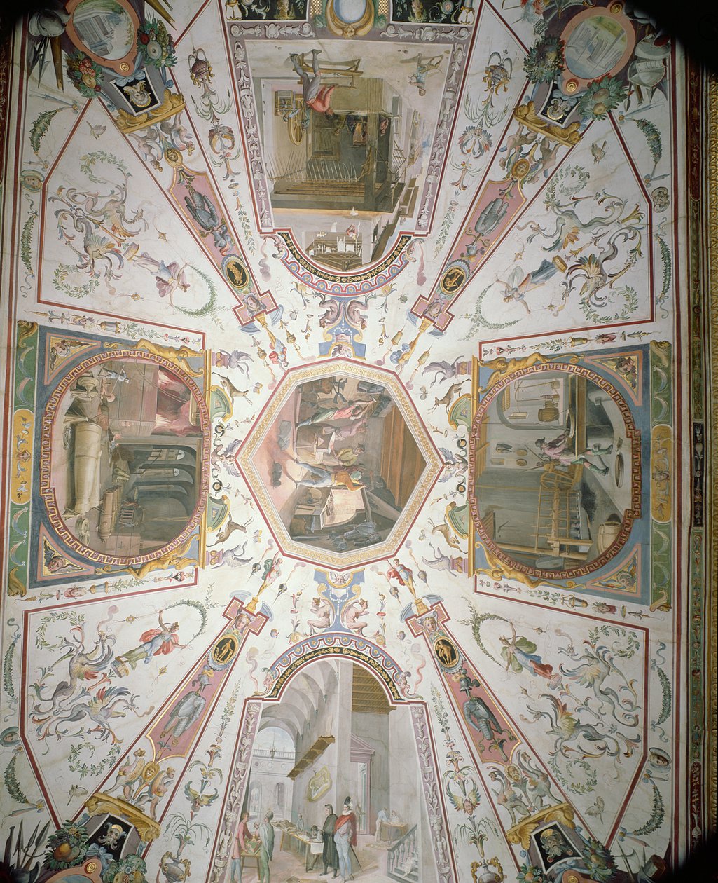 Sufit z korytarza Vasari, 1560-80 autorstwa Giorgio Vasari