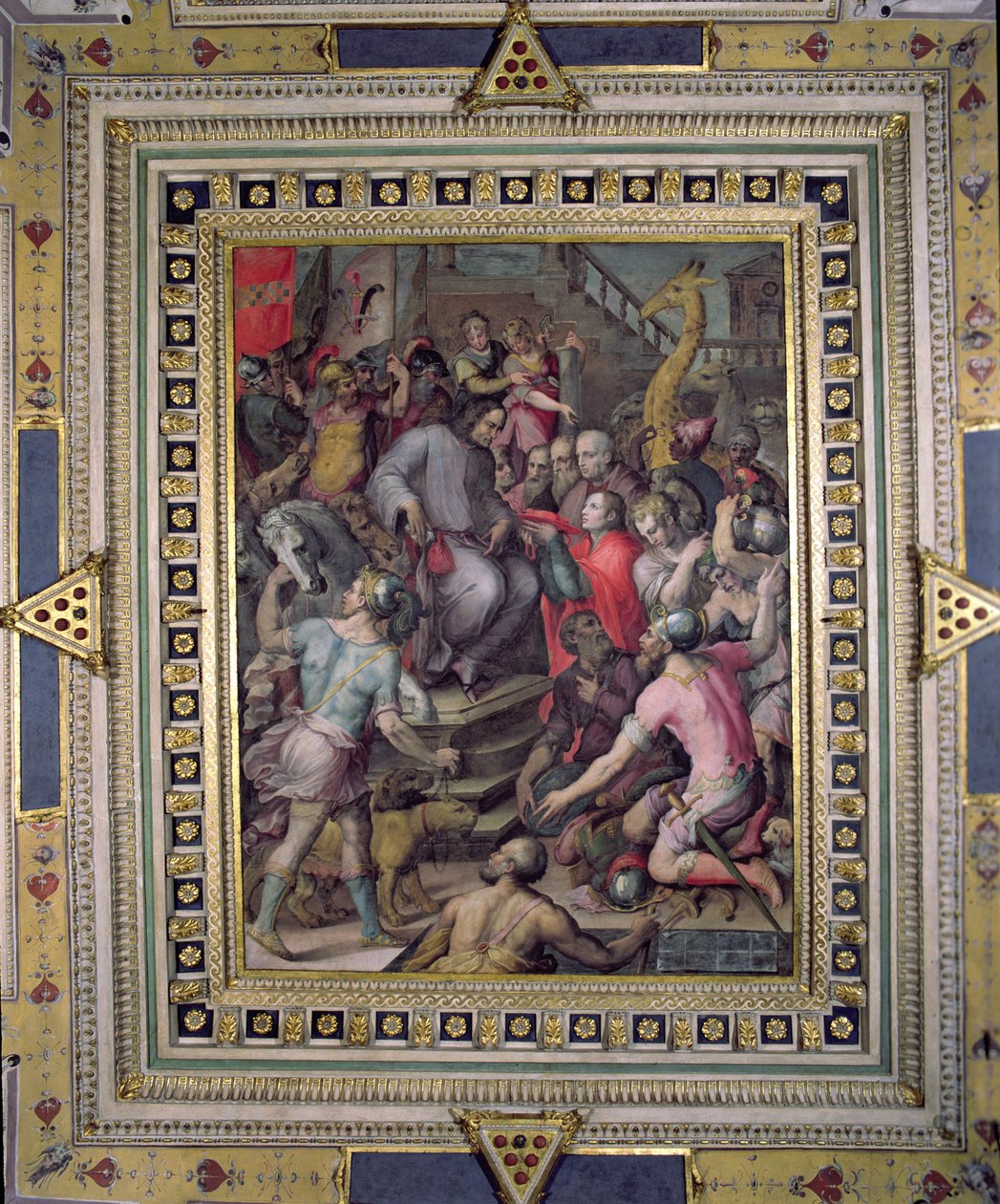 Lorenzo de Medici odbiera prezenty od swoich ambasadorów autorstwa Giorgio Vasari