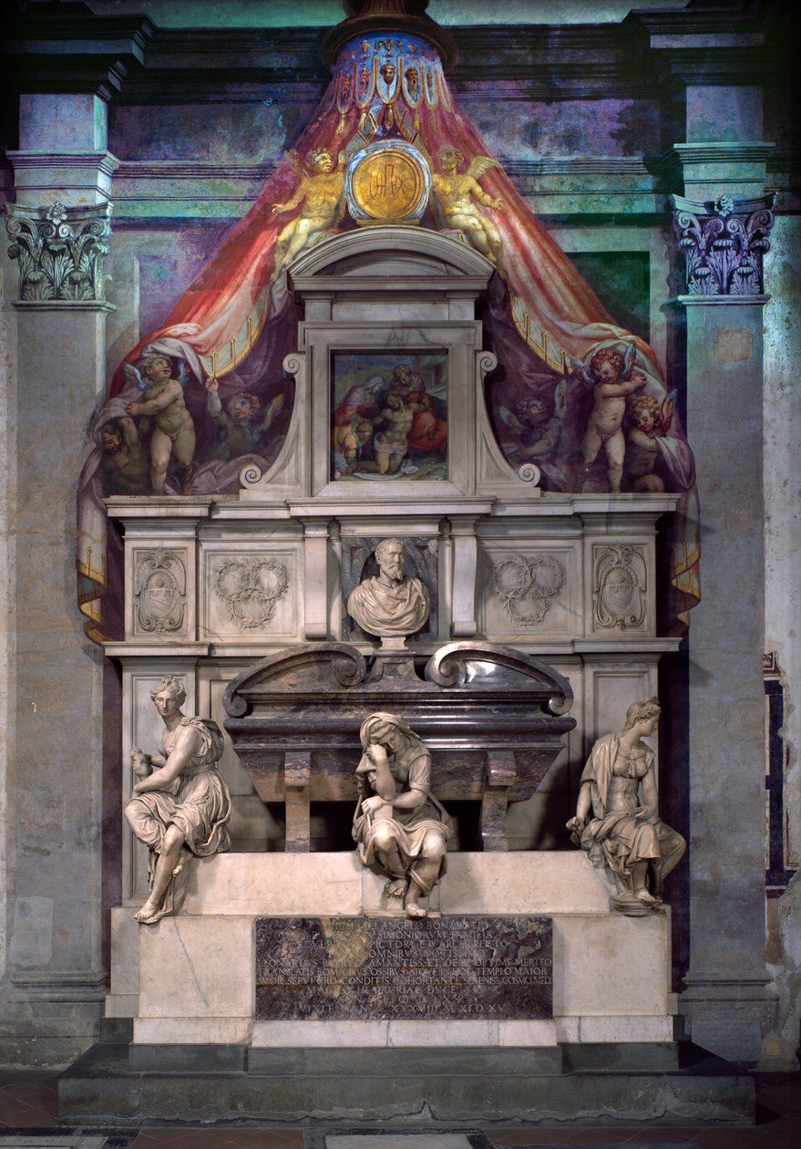 Pomnik Michała Anioła Buonarrotiego (1475-1564) (marmur) autorstwa Giorgio Vasari