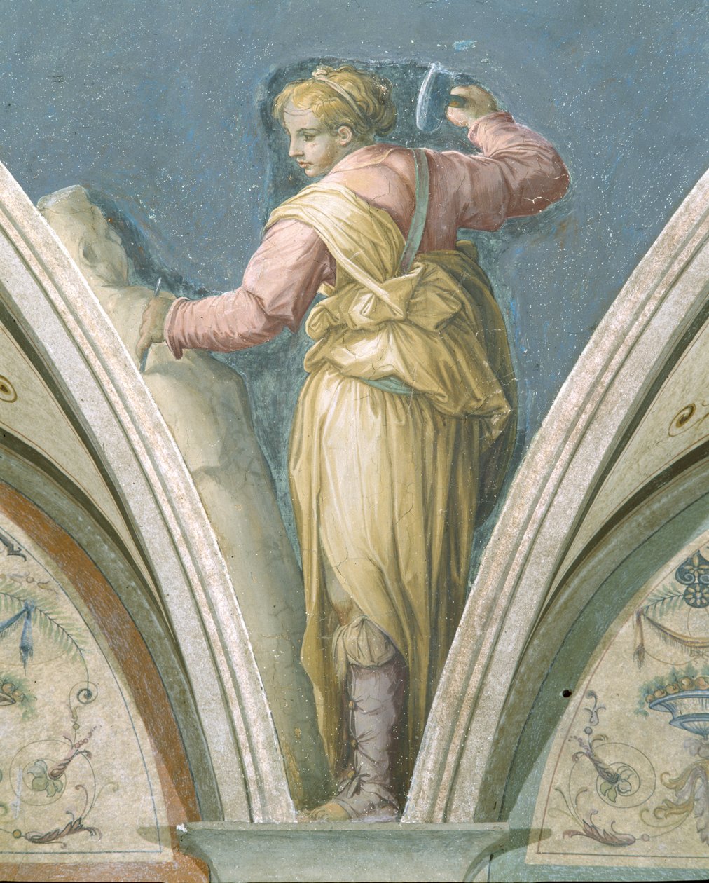 Rzeźba, Cztery Sztuki, Peduccio, Camera della Fama, 1542 autorstwa Giorgio Vasari