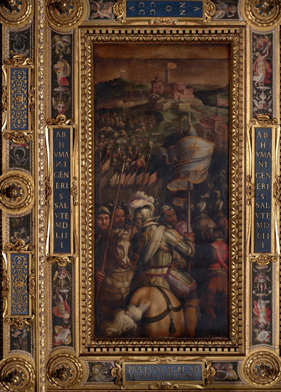 Szturm na fortecę Monastero autorstwa Giorgio Vasari