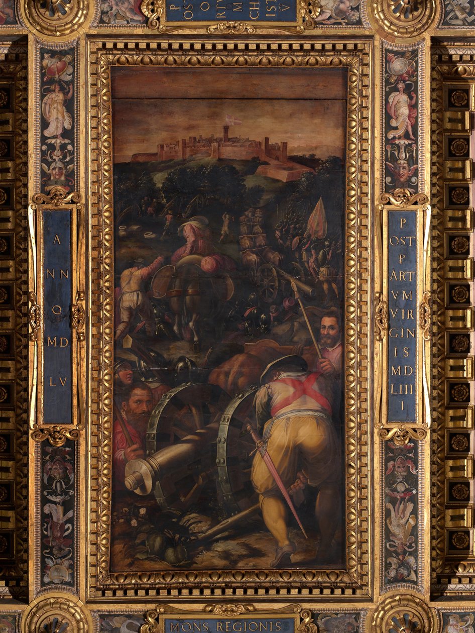 Szturm na Monteriggioni autorstwa Giorgio Vasari