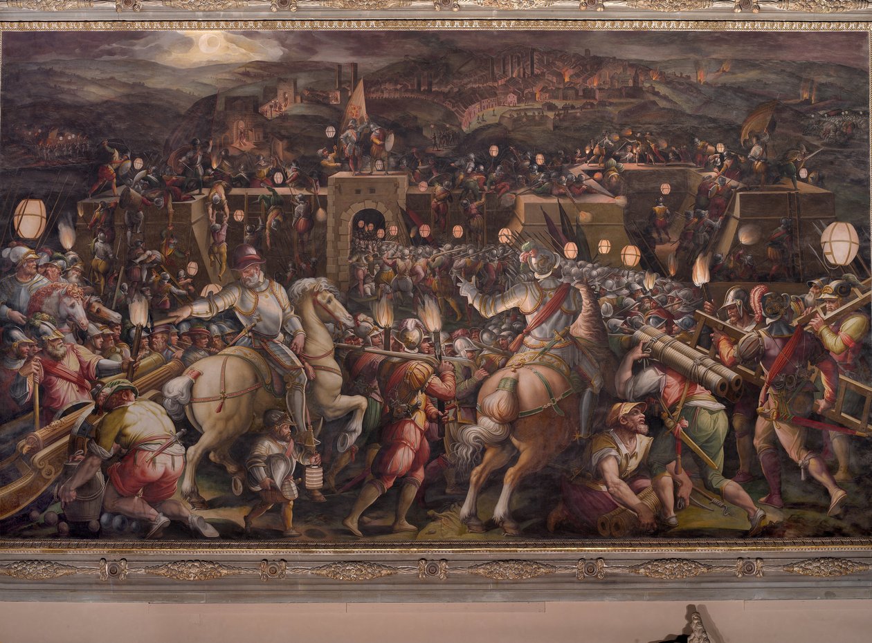Szturm na twierdzę w pobliżu Porta Camollia w Sienie autorstwa Giorgio Vasari