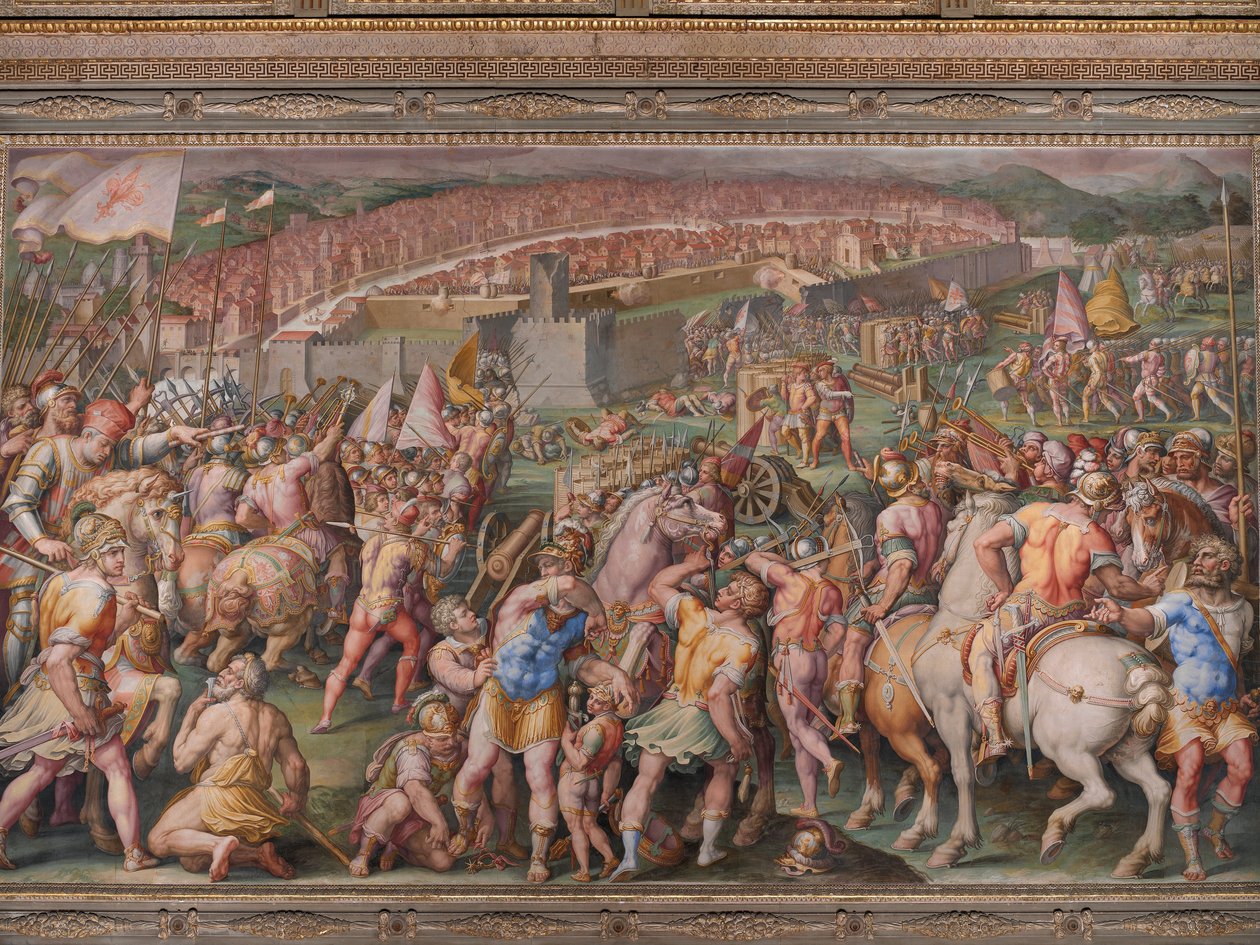 Szturm na twierdzę Stampace w Pizie autorstwa Giorgio Vasari