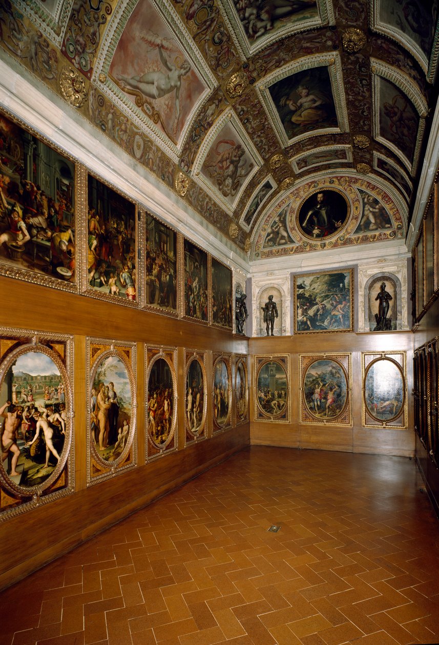 Widok na Studiolo de Francesco I de Medici autorstwa Giorgio (and workshop) Vasari