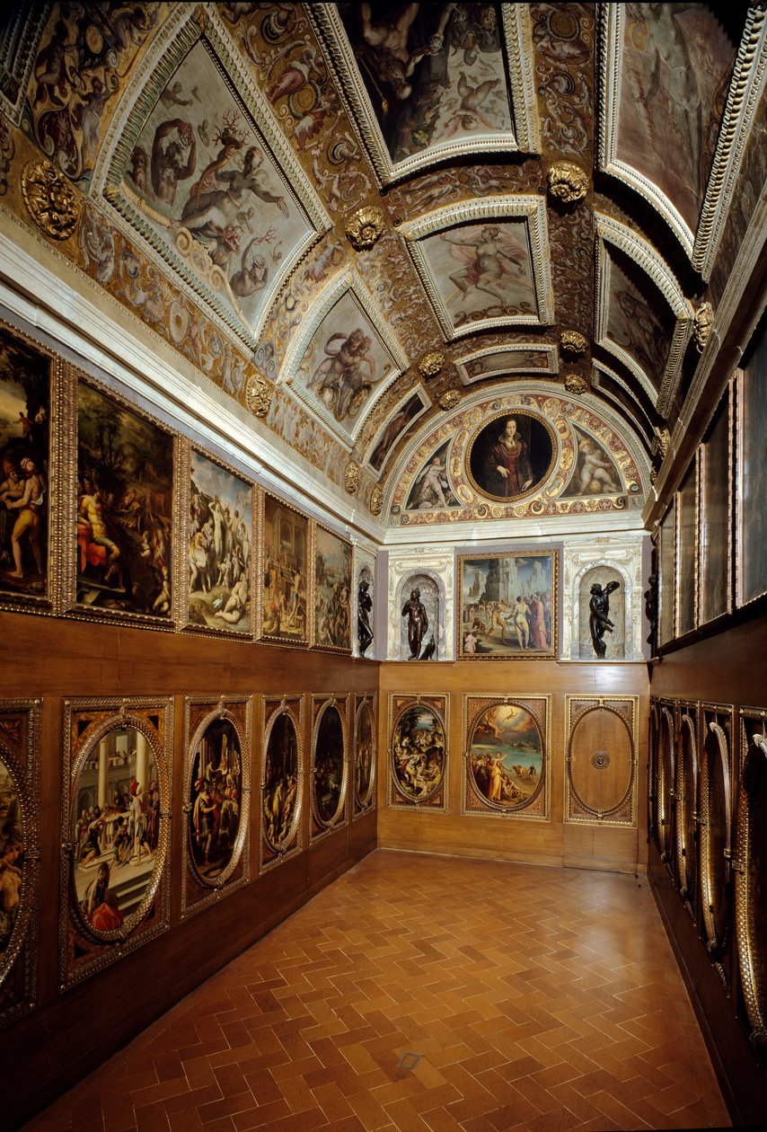 Widok na Studiolo Francesco I de Medici autorstwa Giorgio (and workshop) Vasari