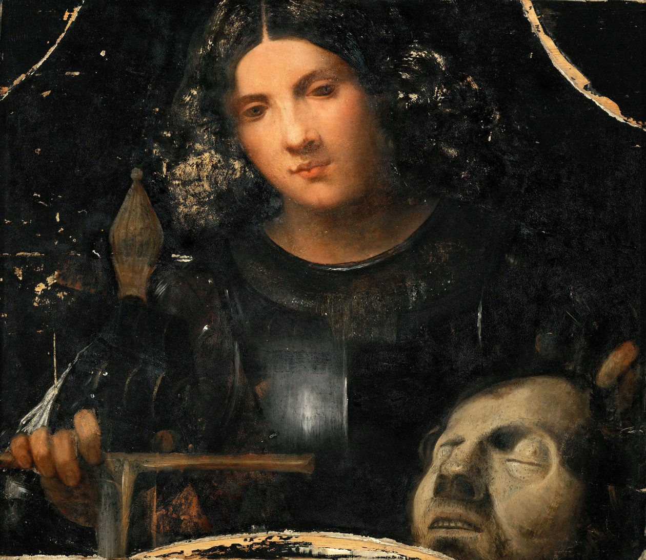 Renesans: Dawid z głową Goliata par Giorgione autorstwa Giorgio (workshop of) Giorgione