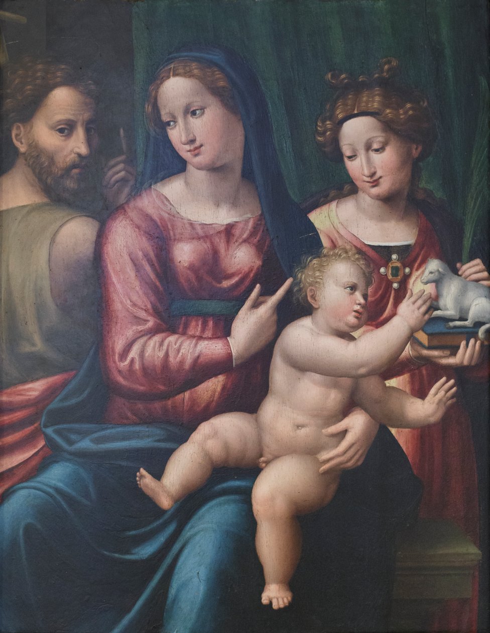 Madonna z Dzieciątkiem, św. Jan Chrzciciel i św. Agnieszka, ok. 1530 (tempera na płótnie) autorstwa Giorgio Gandini del Grano