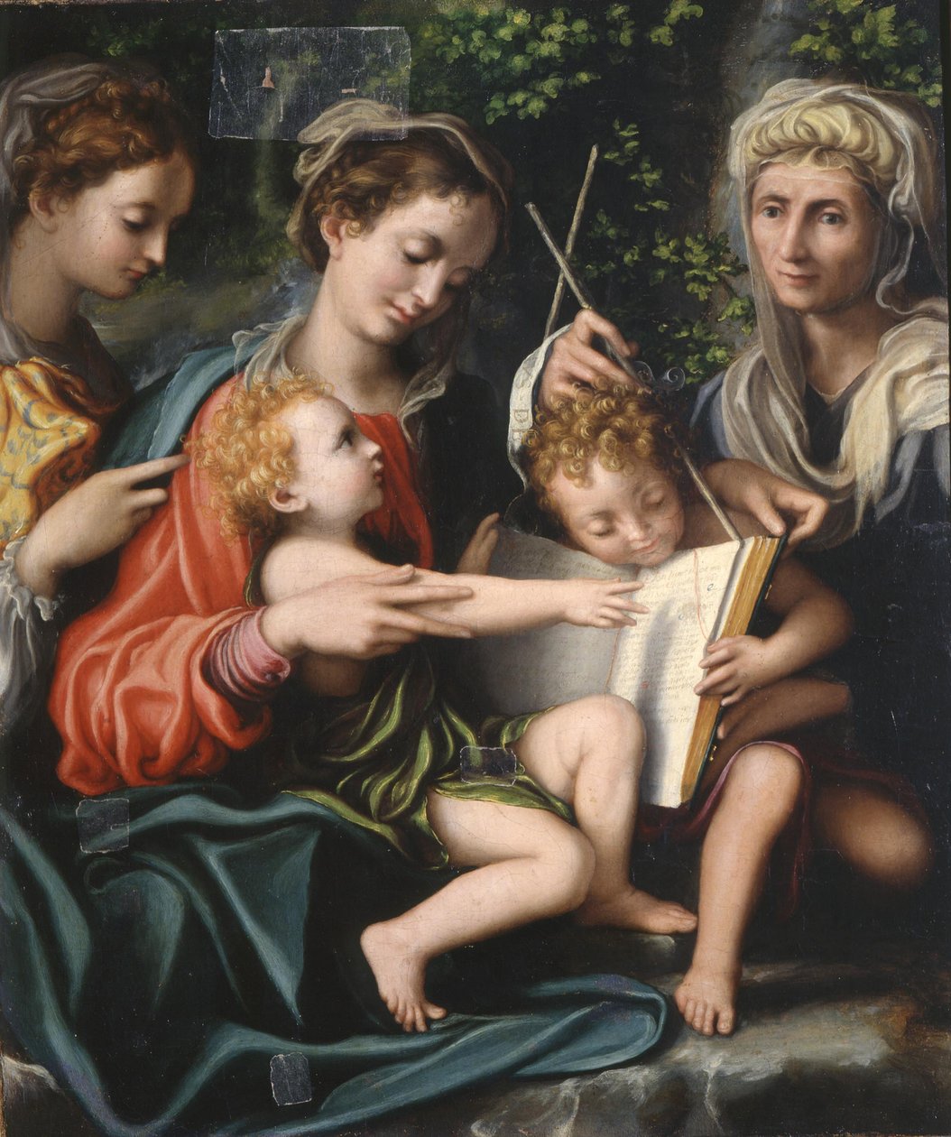 Dziewica z Dzieciątkiem ze świętymi Janem Chrzcicielem, Marią Magdaleną i Elżbietą, ok. 1529 autorstwa Giorgio Gandini del Grano