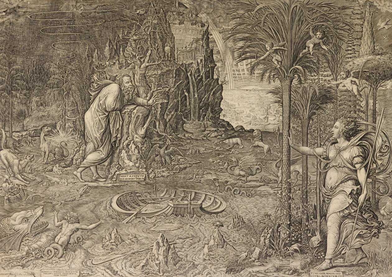 Alegoria życia (Sen Rafaela) autorstwa Giorgio Ghisi