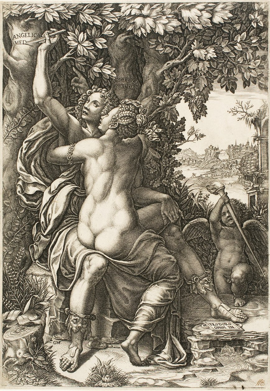 Angelica i Medoro autorstwa Giorgio Ghisi
