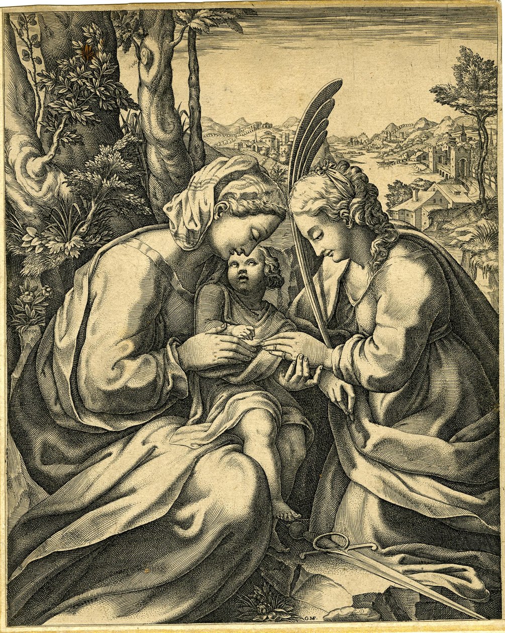 Giorgio Ghisi - Zaślubiny świętej Katarzyny, 1850,0413.130 autorstwa Giorgio Ghisi