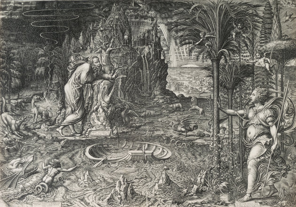 Alegoria życia Sen Rafaela, 1561 autorstwa Giorgio Ghisi