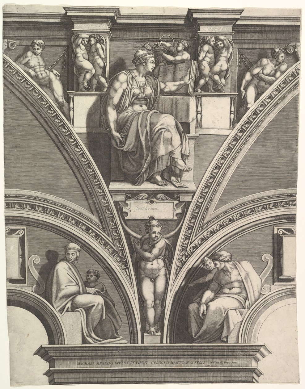 Sybilla erytrejska z serii Prorocy i Sybille w Kaplicy Sykstyńskiej, 1570-75. autorstwa Giorgio Ghisi