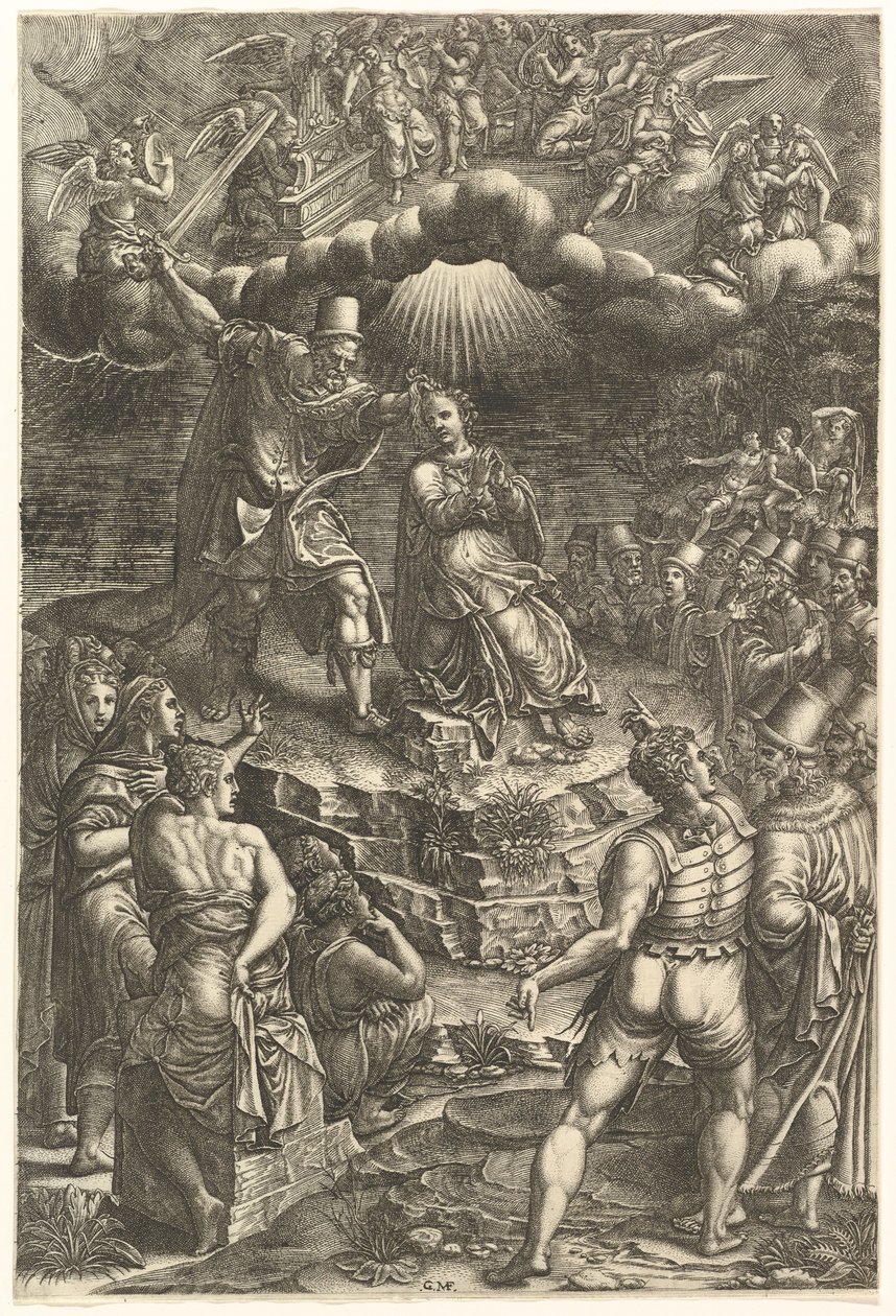 Męczeństwo św. Barbary, koniec lat 70. XVI wieku. autorstwa Giorgio Ghisi
