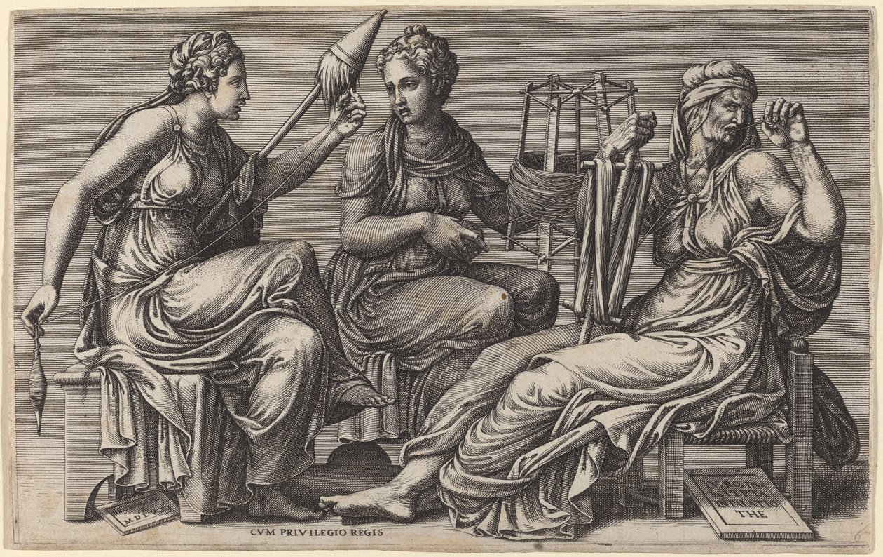 Trzy losy autorstwa Giorgio Ghisi after Giulio Romano