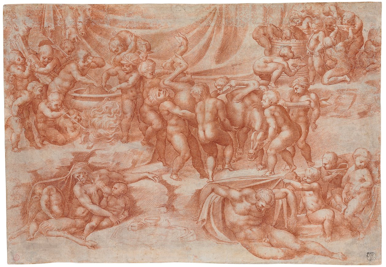 Bachanalia dzieci według Michała Anioła autorstwa Giorgio Giulio Clovio