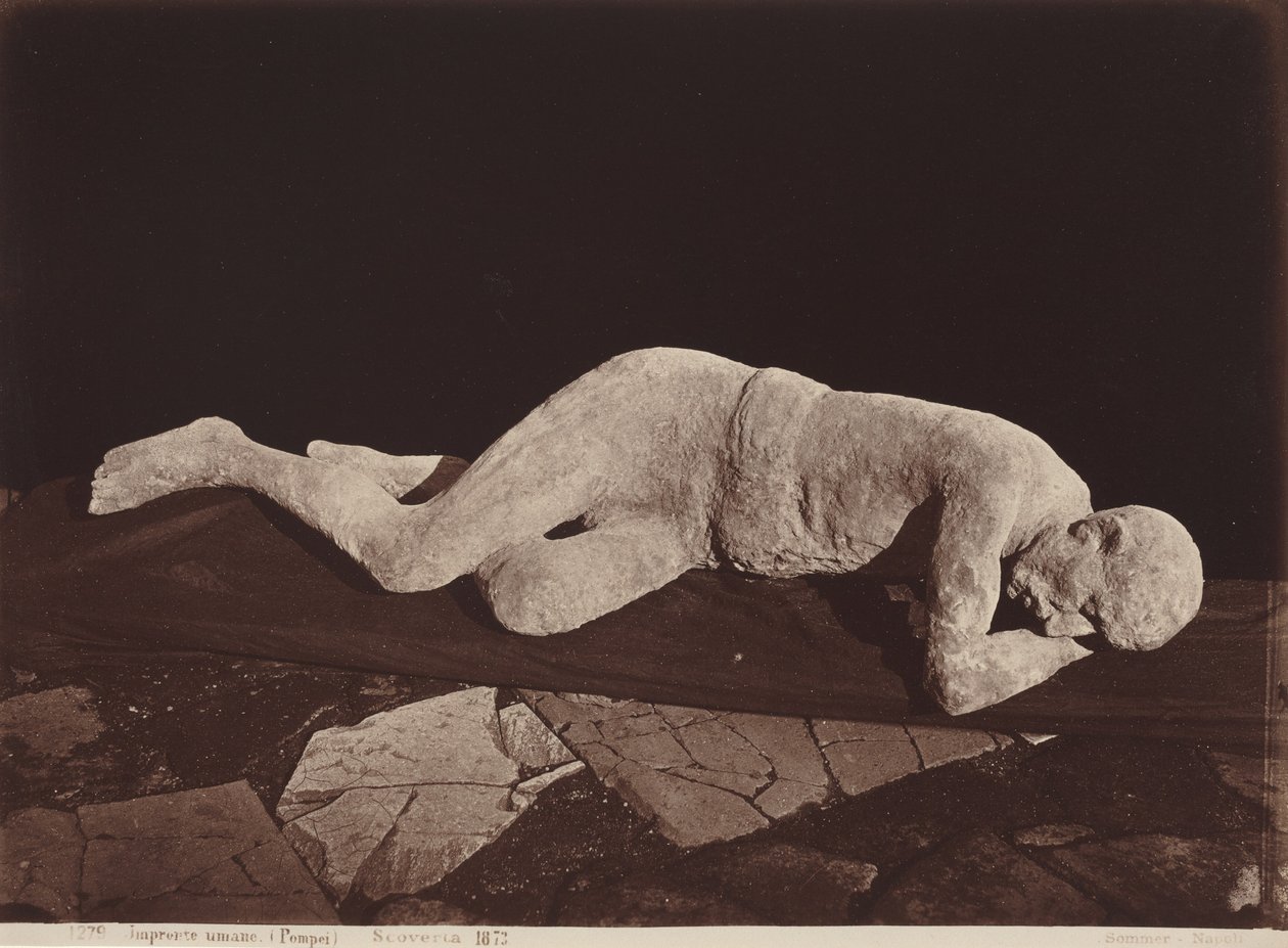 Ludzki odlew, Pompeje, 1873 (zdjęcie) autorstwa Giorgio Sommer