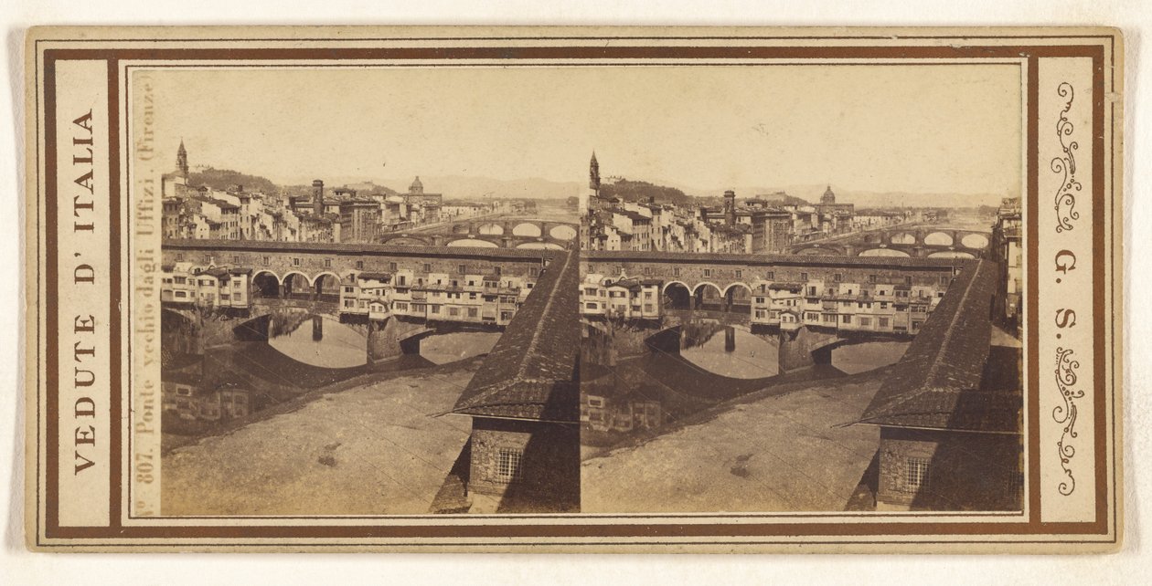 Stary Most z Uffizi, (Florencja) autorstwa Giorgio Sommer