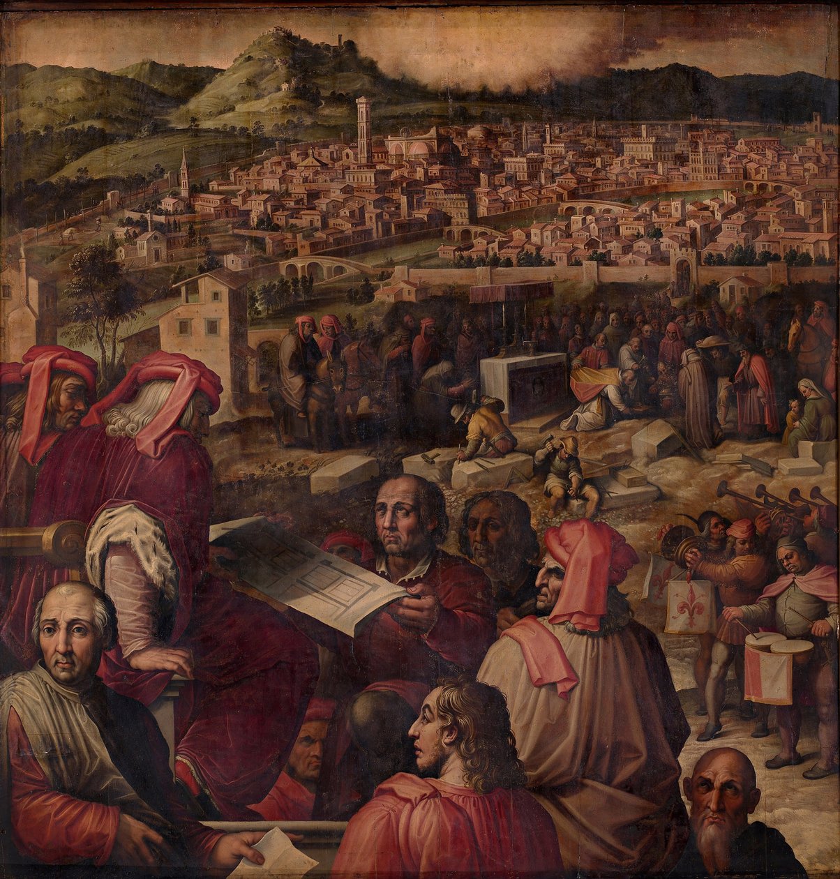 Arnolfo di Cambio przedstawia plan powiększenia Florencji, 1563-1565 autorstwa Giorgio Vasari