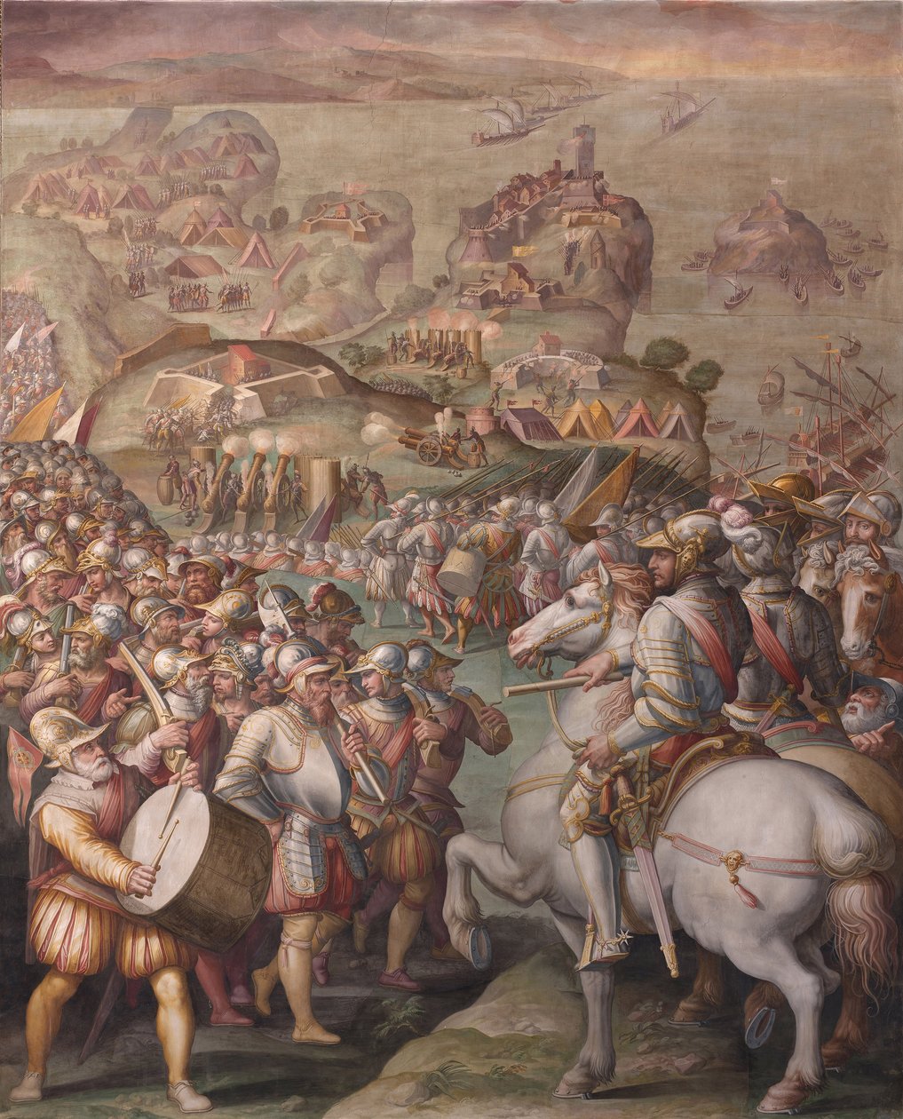 Zdobycie Porto Ercole, 1568-1570 autorstwa Giorgio Vasari