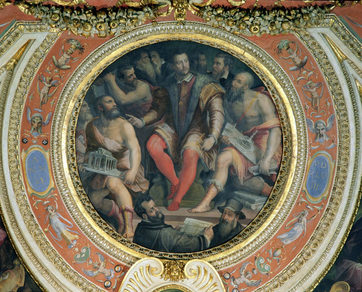 Cosimo I i jego artyści, z Sala di Cosimo I (patrz także 274607) autorstwa Giorgio Vasari