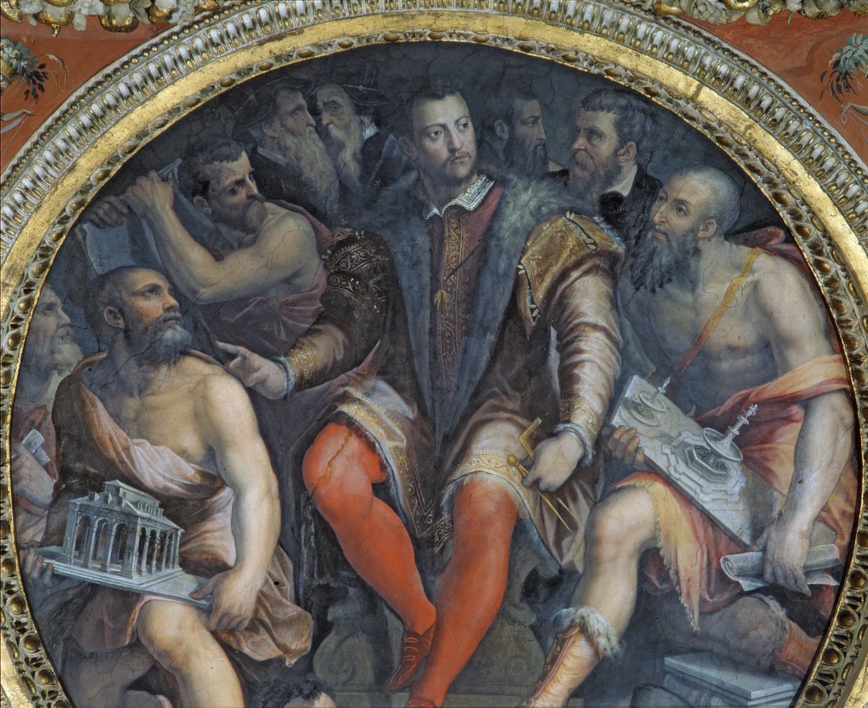 Cosimo I i jego artyści, z Sala di Cosimo I (patrz także 274610) autorstwa Giorgio Vasari