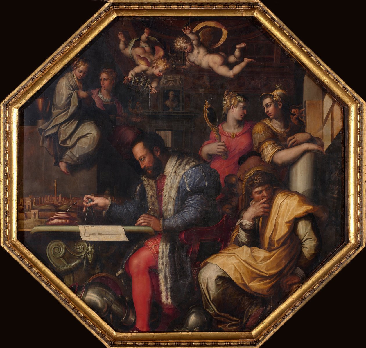 Cosimo studiuje zdobycie Sieny, 1563-1565 autorstwa Giorgio Vasari