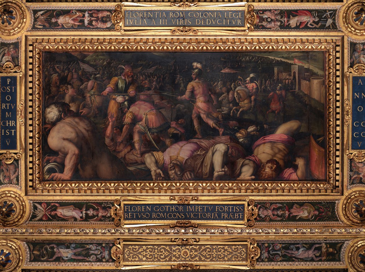 Porażka Radagasia pod Fiesole autorstwa Giorgio Vasari