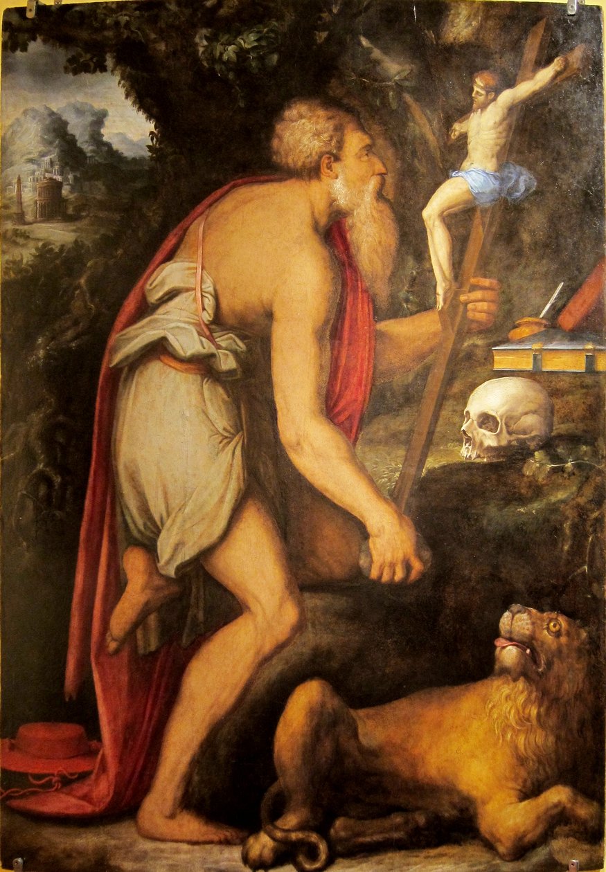 Francuski: Saint Jérôme en méditation. autorstwa Giorgio Vasari