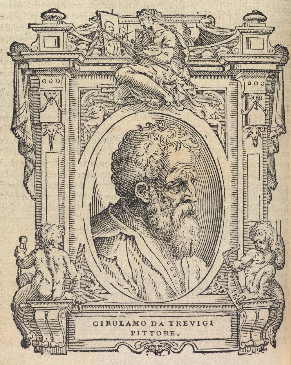 Houghton Typ 525 68.864 - Vasari, The Lives - Girolamo da Trevigi autorstwa Giorgio Vasari