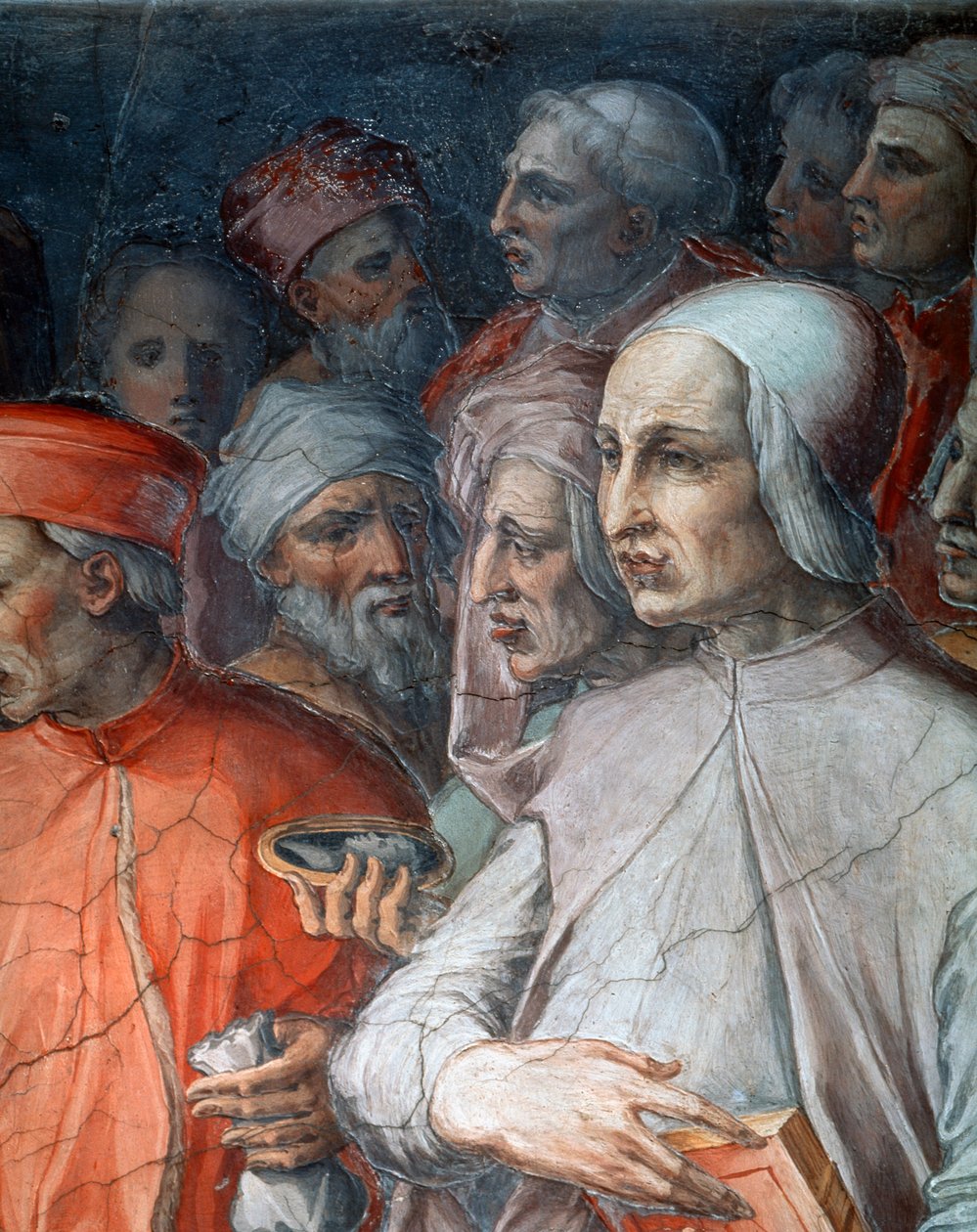 Marsilio Ficino w otoczeniu Paolo del Pozzo Toscanelli, fragment Cosimo Starszego wśród filozofów i artystów autorstwa Giorgio Vasari