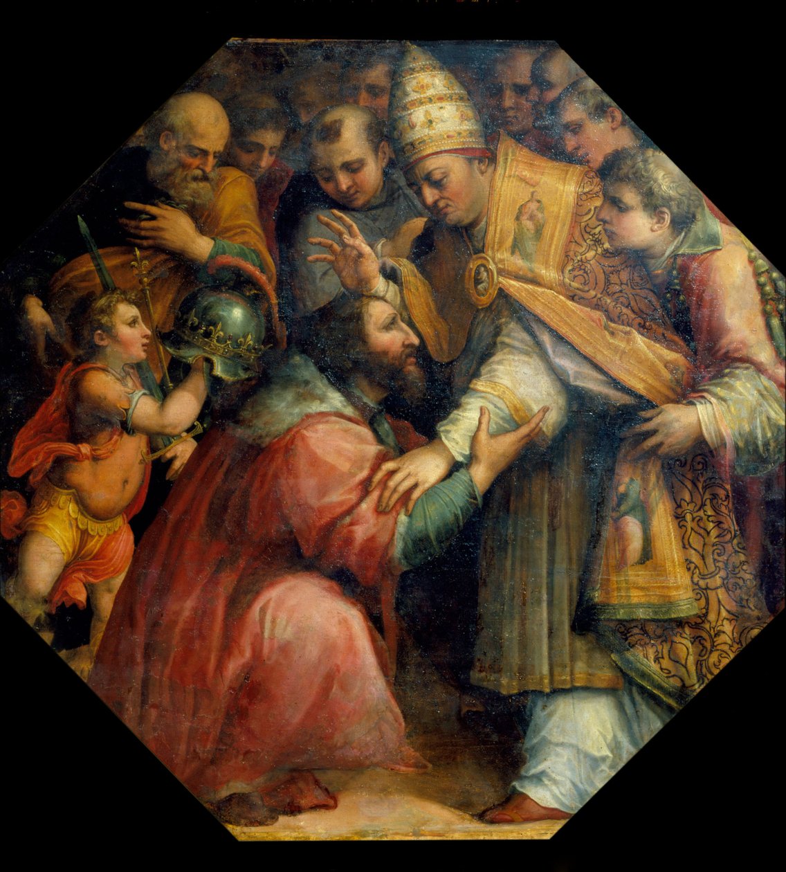 Spotkanie Franciszka I i Leona X w Bolonii (konkordat boloński 1517), ok. 1558-62 (olej) autorstwa Giorgio Vasari
